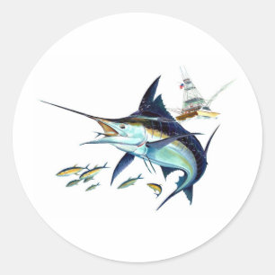 I'd rather be fishing! classic round sticker