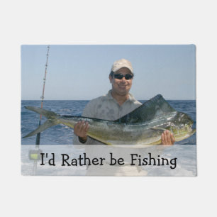 I'd Rather be Fishing Custom Photo Doormat