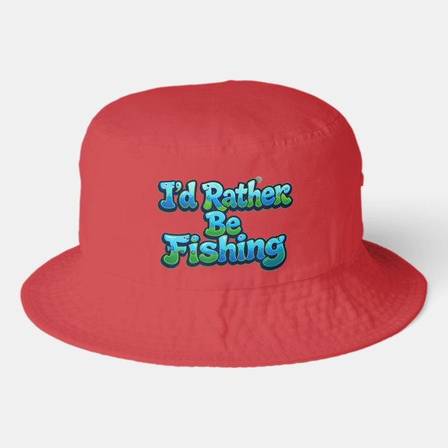 I'd Rather Be Fishing Cute Fish Bucket Hat (Front)