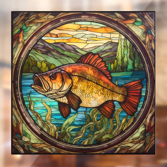 I'd Rather Be Fishing Faux Stained Glass Window Cling (Sheet 2)