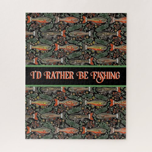 Id Rather Be Fishing Freshwater Brook Trout Jigsaw Puzzle