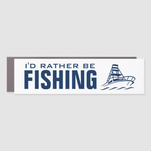 Id rather be fishing funny car magnet decal 