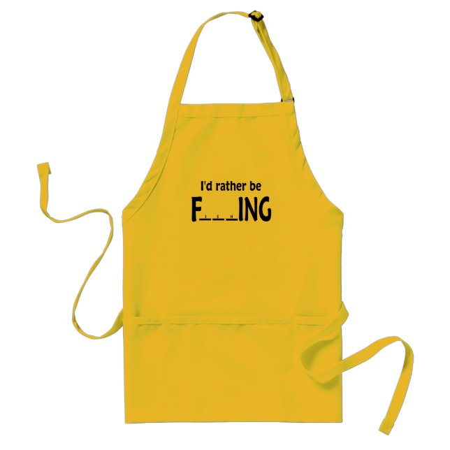 I'd Rather be FishING - Funny Fishing Adult Apron (Front)