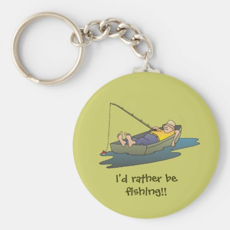I'd rather be fishing - lazy boat day keychain