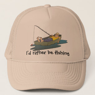 I'd rather be fishing - lazy boat day trucker hat