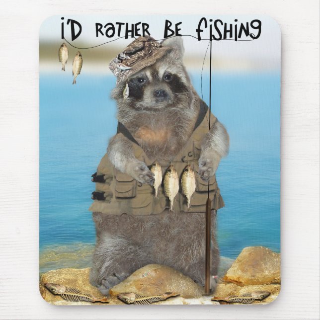 I'd Rather Be Fishing Mouse Pad (Front)