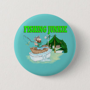 I'd rather be Fishing! Pinback Button