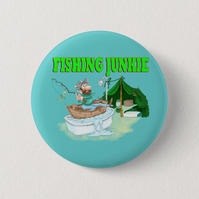 I'd rather be Fishing! Pinback Button (Front)