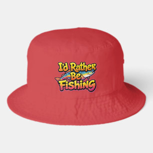 I'd Rather Be Fishing Rainbow Bucket Hat