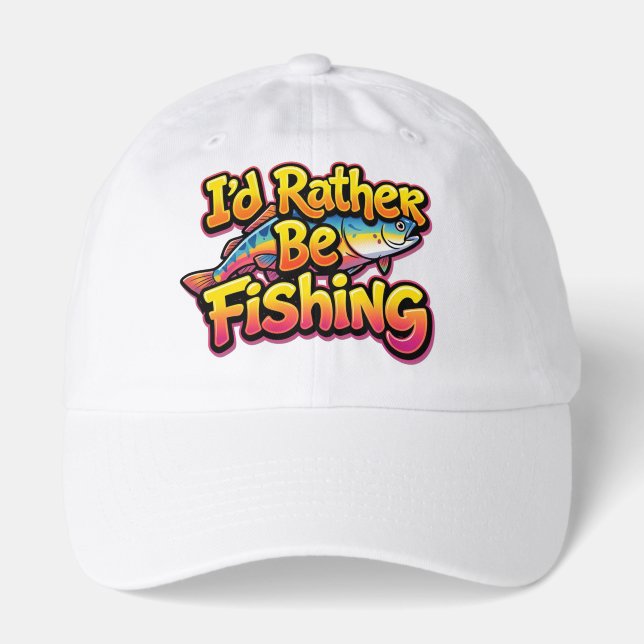 I'd Rather Be Fishing Rainbow Hat (Front)