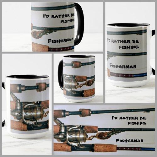 Id Rather be Fishing Rods and Reel Photographic Mug