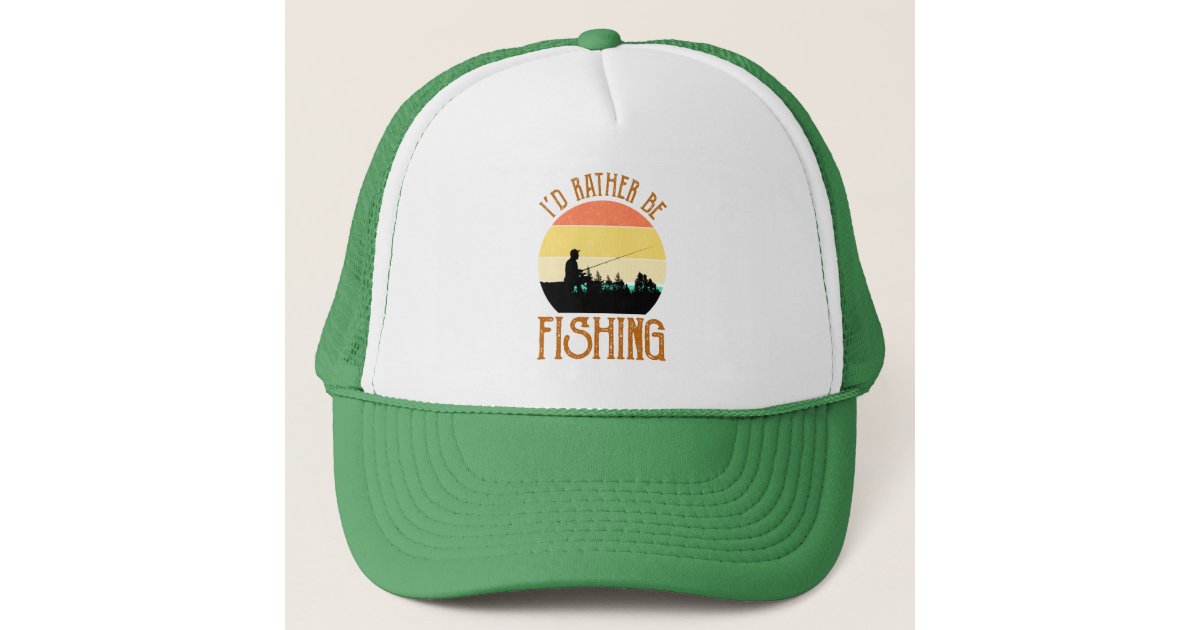 I'd Rather Be Fishing Adjustable Trucker Hat Baseball Cap Men and Women