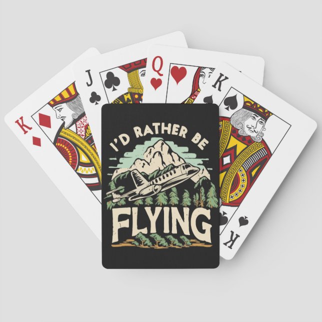 I'd Rather Be Flying. Airplane Poker Cards (Back)