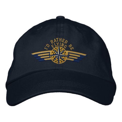 Id rather be flying Compass Pilot Wings Embroidered Baseball Cap