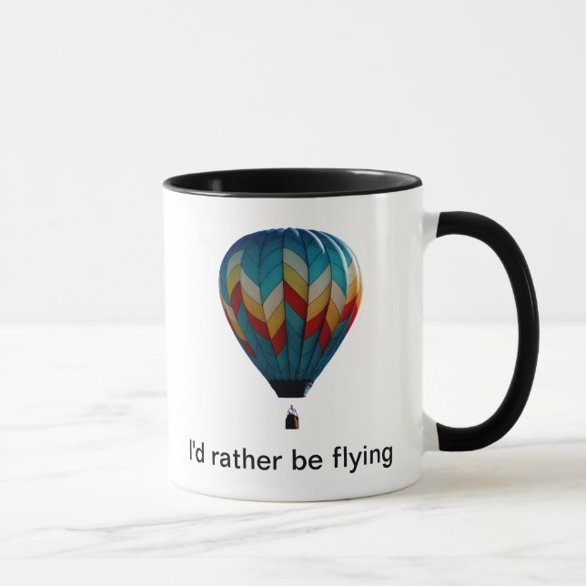 I'd rather be flying hot air balloon coffee mug (Right)
