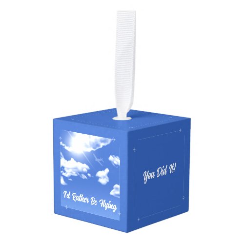 Id Rather Be Flying Pilot Plane Cube Ornament