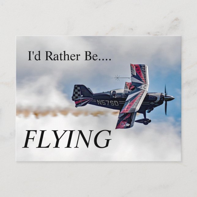 I'd Rather Be FLYING  Postcard (Front)