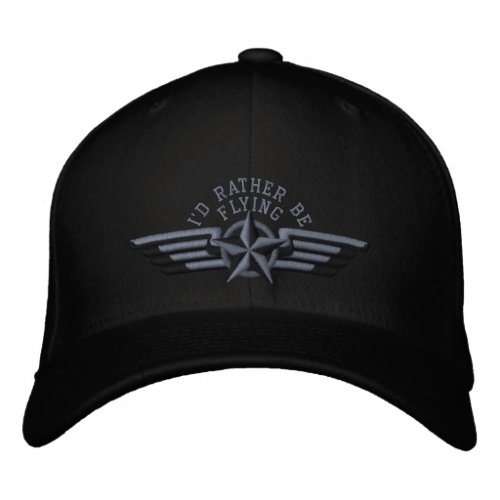 Id rather be flying Star Badge Pilot Wings Embroidered Baseball Hat