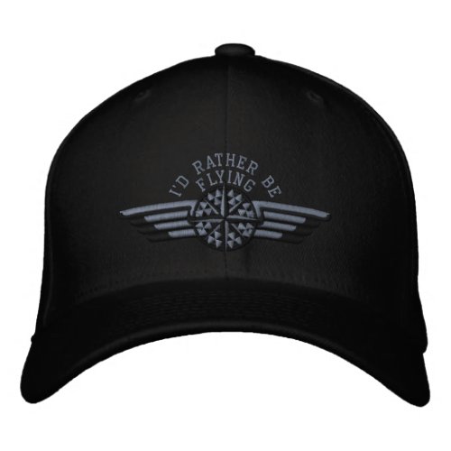 Id rather be flying Star Compass Pilot Wings Embroidered Baseball Cap