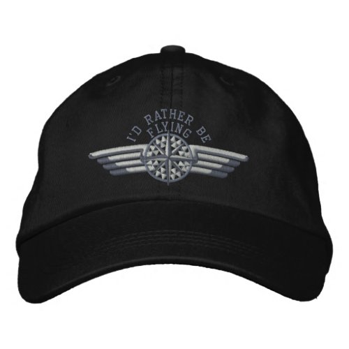 Id rather be flying Star Compass Pilot Wings Embroidered Baseball Hat