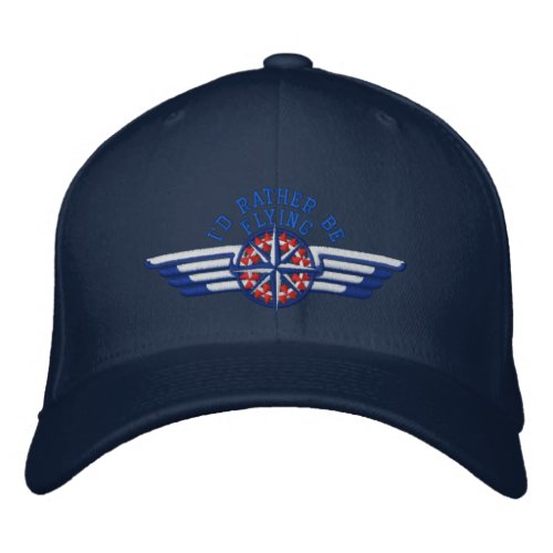 Id rather be flying Star Compass Pilot Wings Embroidered Baseball Hat