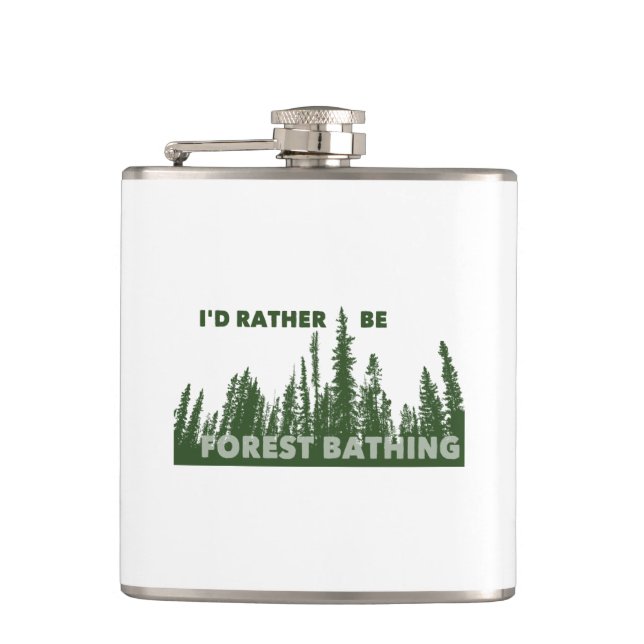 I'd Rather Be Forest Bathing Flask (Front)