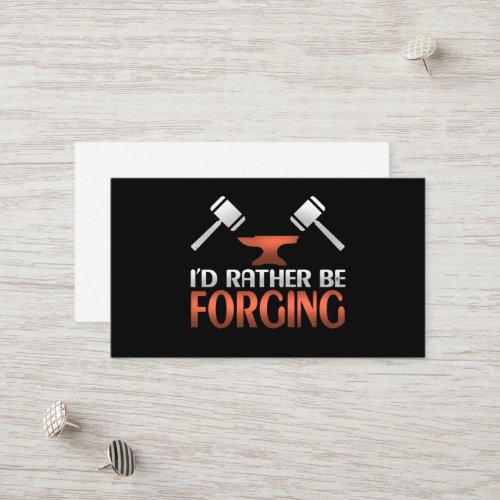 Id Rather Be Forging Blacksmith Forge Hammer Discount Card