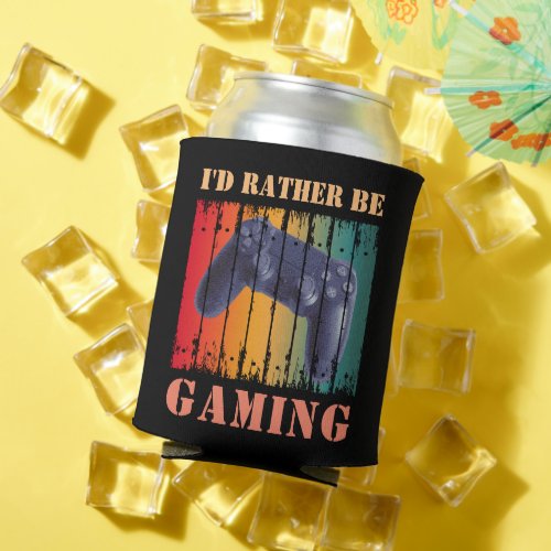 ID RATHER BE GAMING CAN COOLER