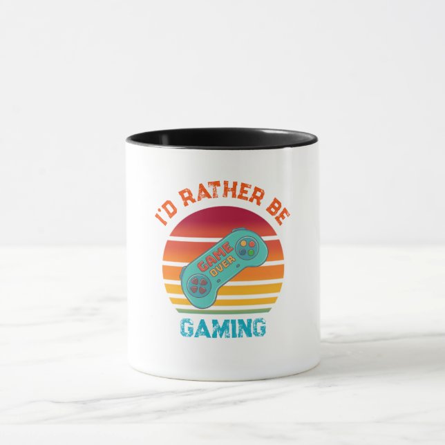 Id Rather Be Gaming Retro Design Mug (Center)