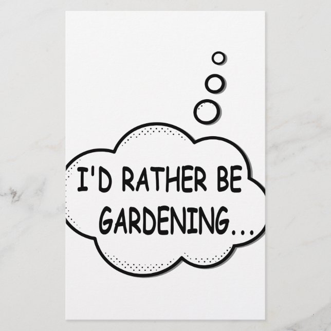 I'd Rather Be Gardening Stationery (Front)