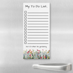 I'd Rather Be Gardening To Do List Magnetic Notepad