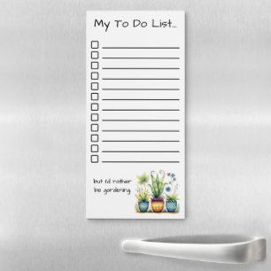 I'd Rather Be Gardening To Do List Pretty Flowers Magnetic Notepad