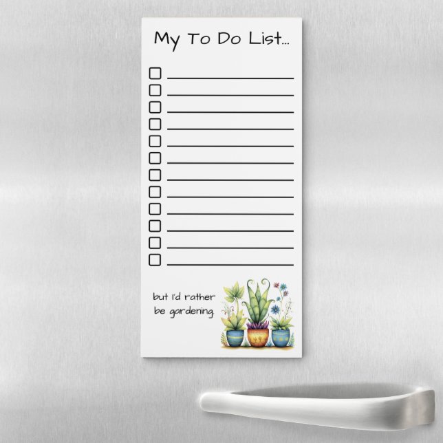 I'd Rather Be Gardening To Do List Pretty Flowers Magnetic Notepad (In Situ)