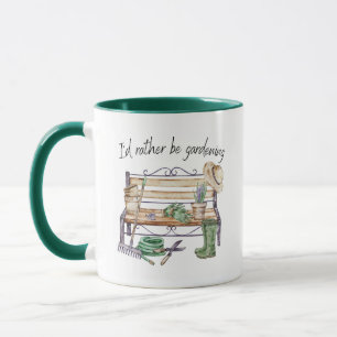 I'd Rather Be Gardening Watercolor Garden  Mug