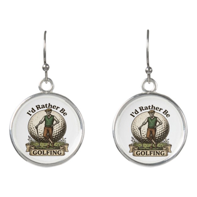 Id Rather Be Golfing  Earrings (Front)