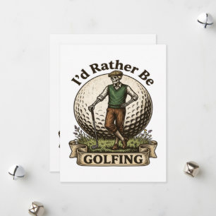 Id Rather Be Golfing Holiday Card