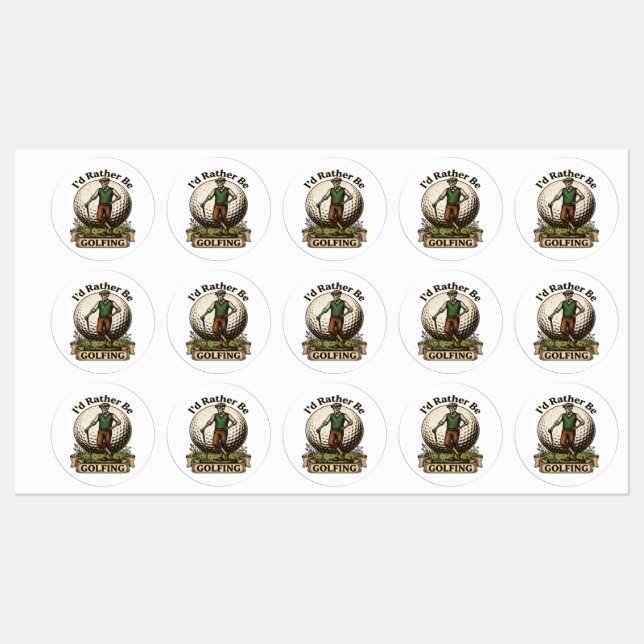 Id Rather Be Golfing  Labels (Sheet)