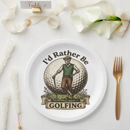 Id Rather Be Golfing  Paper Plates
