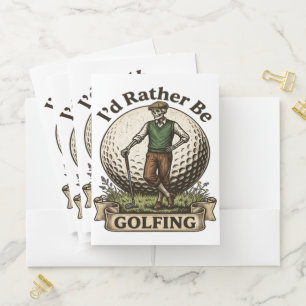 Id Rather Be Golfing Pocket Folder