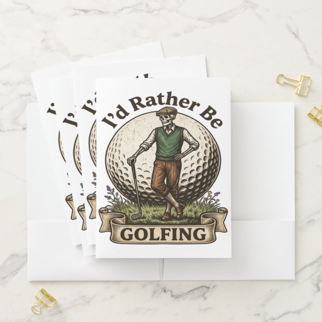 Id Rather Be Golfing  Pocket Folder (In Situ)