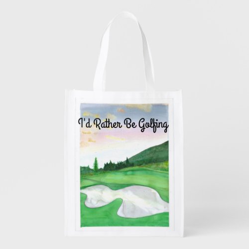Id rather be golfing re_usable bagtote grocery bag