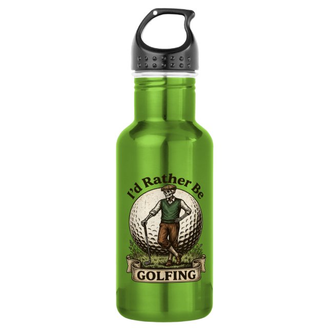 Id Rather Be Golfing  Stainless Steel Water Bottle (Front)