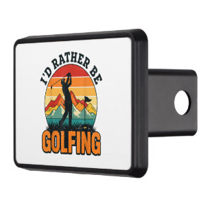 I'd Rather Be Golfing Vintage Retro Sunset Hitch Cover