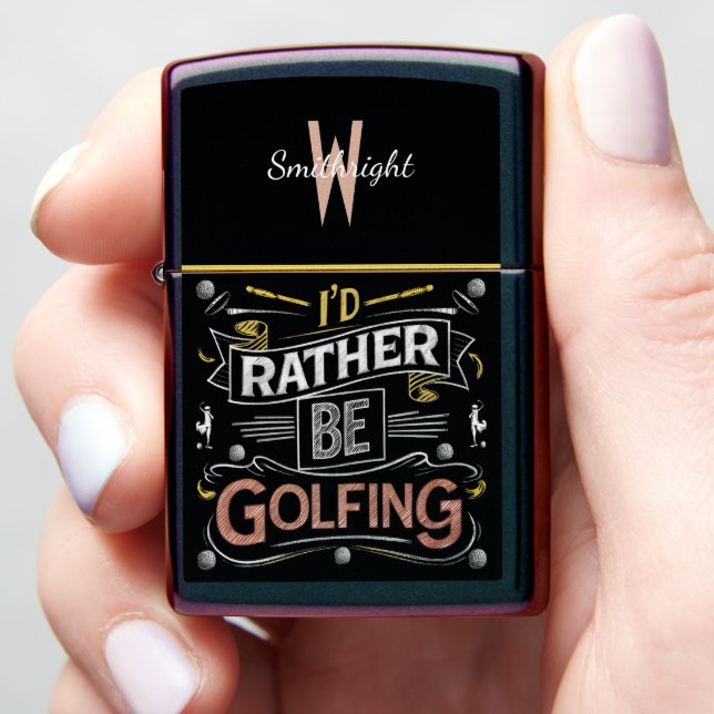 Id Rather Be Golfing Zippo Lighter (In Hand)