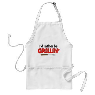 I'd Rather Be Grillin' BBQ Grilling Grill Master Adult Apron