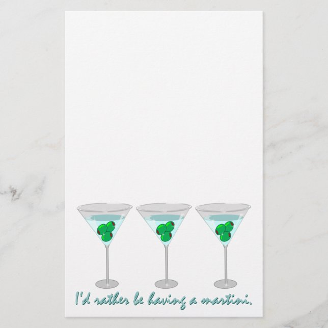 I'd rather be having a martini. Stationery (Front)
