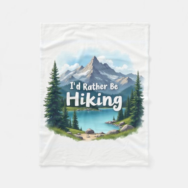 I'd Rather Be Hiking Cozy Blanket (Front)