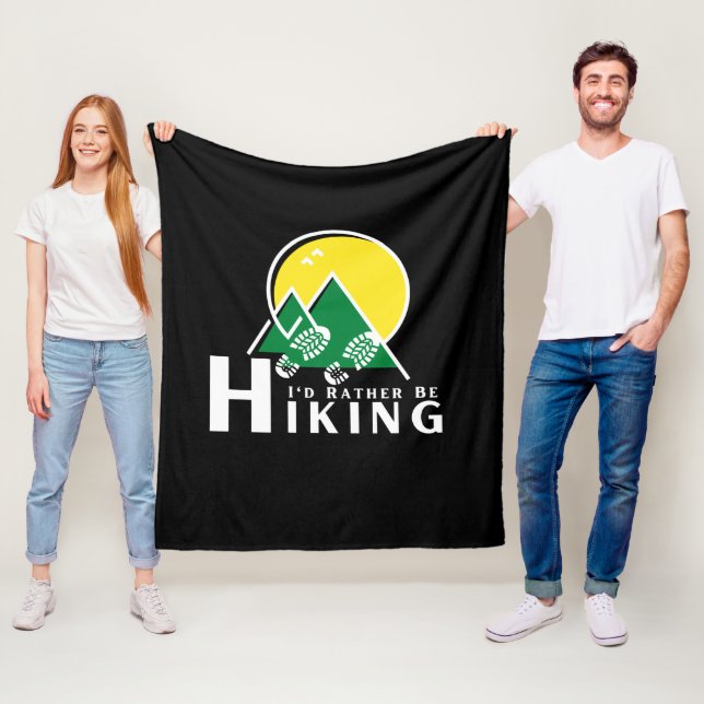I'd Rather Be Hiking Fleece Blanket (In Situ)