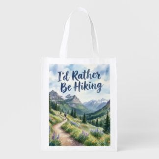 I'd Rather Be Hiking Reusable Grocery Bag