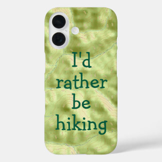 I'd rather be hiking topo map phone case